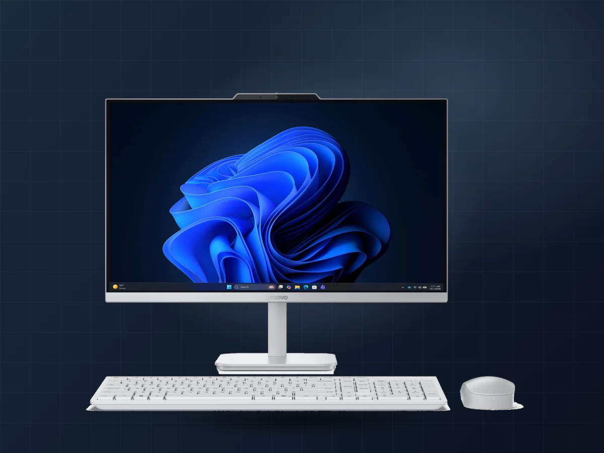 Computador all-in-one Lenovo com teclado e rato